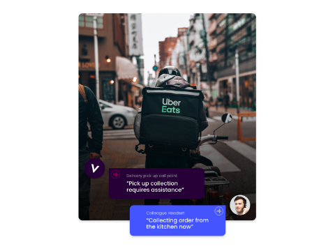 Uber Eats worker using VoCoVo